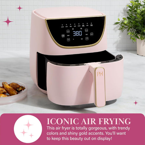 Paris Hilton Air Fryer, Large 6-Quart Capacity, Nonstick Made without PFAS
